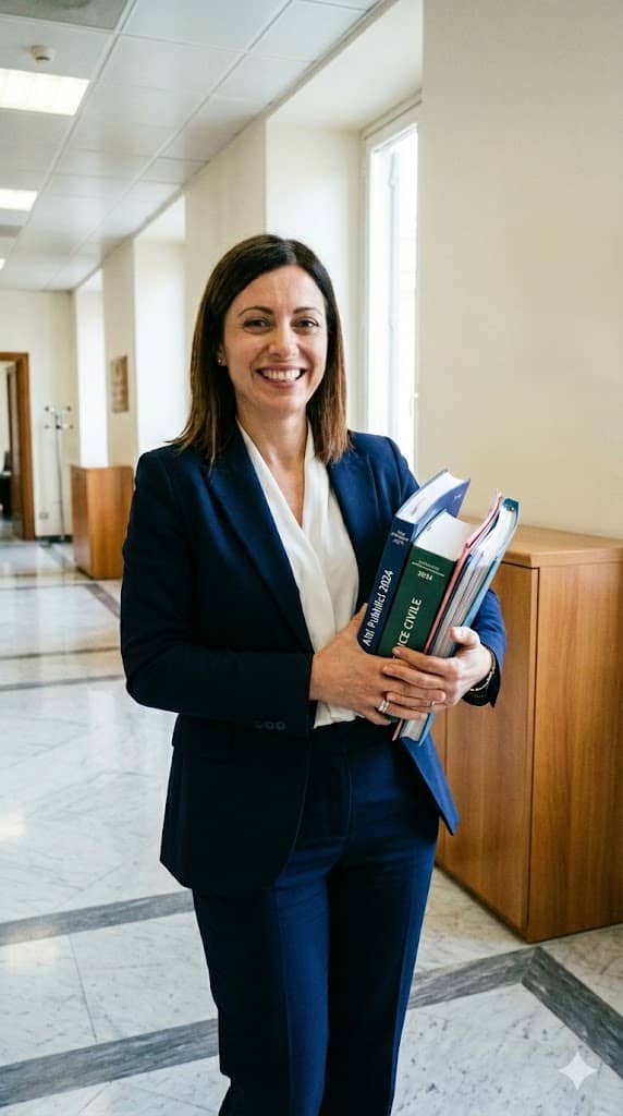 Candidata che studia per ottenere stabilità nel lavoro pubblico